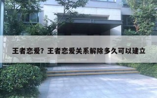 王者戀愛？王者戀愛關系解除多久可以建立