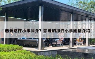 戀愛這件小事簡介？戀愛的那件小事劇情介紹