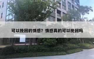 可以挽回的情感？情感真的可以挽回嗎