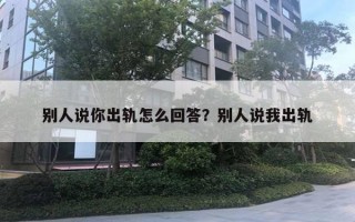 別人說你出軌怎么回答？別人說我出軌