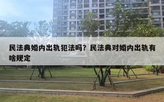 民法典婚內(nèi)出軌犯法嗎？民法典對(duì)婚內(nèi)出軌有啥規(guī)定